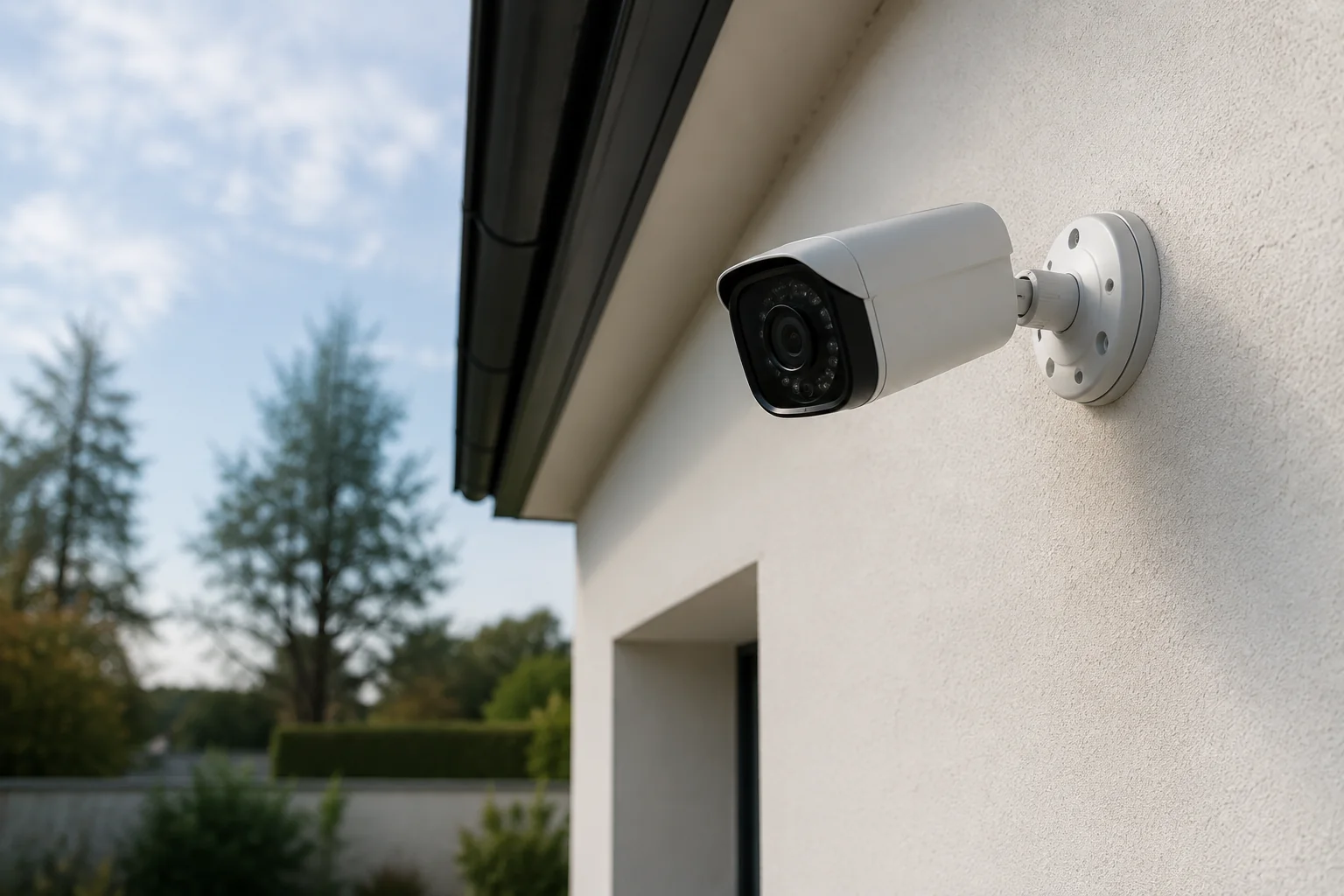 Caméra extérieure installée sur une maison